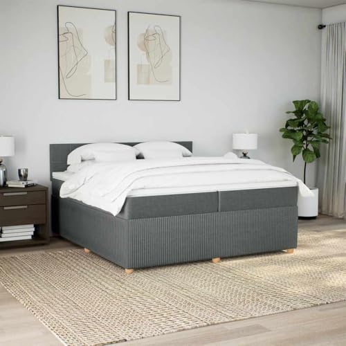 Boxspringbett mit Matratze Dunkelgrau 200x200 cm Stoff Daybed Bettgestell Bed Frame Doppelbett für Wohnbereich Schlafzimmer Gästezimmer Herberge Boxspringbett mit Matratze Dunkelgrau 200x200 cm Stoff Daybed Bettgestell Bed Frame Doppelbett für Wohnbereich Schlafzimmer Gästezimmer Herberge von HEFZGDB