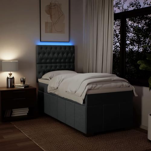 Boxspringbett mit Matratze Dunkelgrau 80x200 cm Stoff Ehebett Gästebett Einzelbetten Bettrahmen für Gästezimmer Wohnbereich Herberge Schlafzimmer Boxspringbett mit Matratze Dunkelgrau 80x200 cm Stoff Ehebett Gästebett Einzelbetten Bettrahmen für Gästezimmer Wohnbereich Herberge Schlafzimmer von HEFZGDB