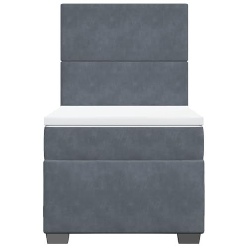 Boxspringbett mit Matratze Dunkelgrau 90x190 cm Samt Jugendbett Gästebett Einzelbetten Doppelbett für Schlafzimmer Gästezimmer Herberge Wohnbereich Boxspringbett mit Matratze Dunkelgrau 90x190 cm Samt Jugendbett Gästebett Einzelbetten Doppelbett für Schlafzimmer Gästezimmer Herberge Wohnbereich von HEFZGDB