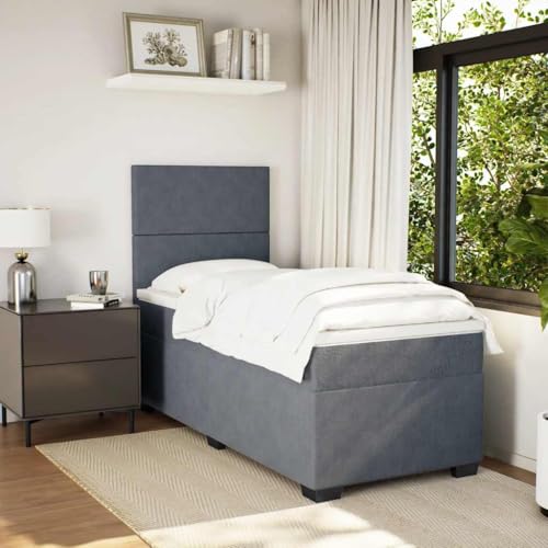 Boxspringbett mit Matratze Dunkelgrau 90x200 cm Samt Daybed Gästebett Familienbett Doppelbett für Gästezimmer Schlafzimmer Herberge Wohnbereich Boxspringbett mit Matratze Dunkelgrau 90x200 cm Samt Daybed Gästebett Familienbett Doppelbett für Gästezimmer Schlafzimmer Herberge Wohnbereich von HEFZGDB
