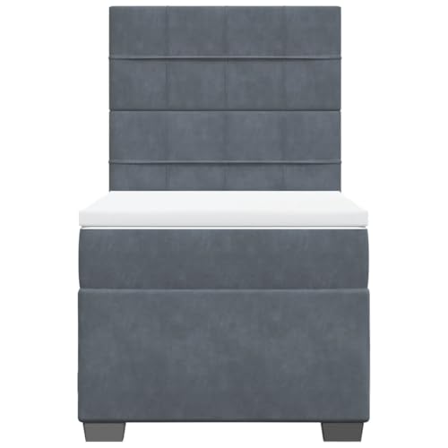 Boxspringbett mit Matratze Dunkelgrau 90x200 cm Samt Jugendbett Gästebett Einzelbetten Doppelbett für Schlafzimmer Gästezimmer Herberge Wohnbereich Boxspringbett mit Matratze Dunkelgrau 90x200 cm Samt Jugendbett Gästebett Einzelbetten Doppelbett für Schlafzimmer Gästezimmer Herberge Wohnbereich von HEFZGDB