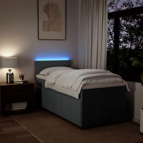 Boxspringbett mit Matratze Dunkelgrau 90x200 cm Stoff Ehebett Gästebett Einzelbetten Bettrahmen für Herberge Schlafzimmer Gästezimmer Wohnbereich Boxspringbett mit Matratze Dunkelgrau 90x200 cm Stoff Ehebett Gästebett Einzelbetten Bettrahmen für Herberge Schlafzimmer Gästezimmer Wohnbereich von HEFZGDB