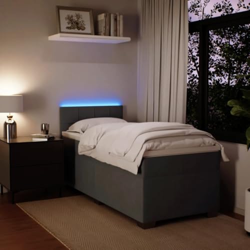 Boxspringbett mit Matratze Dunkelgrau Samt Ehebett Bettgestell Familienbett Bettrahmen für Herberge Gästezimmer Schlafzimmer Wohnbereich Boxspringbett mit Matratze Dunkelgrau Samt Ehebett Bettgestell Familienbett Bettrahmen für Herberge Gästezimmer Schlafzimmer Wohnbereich von HEFZGDB