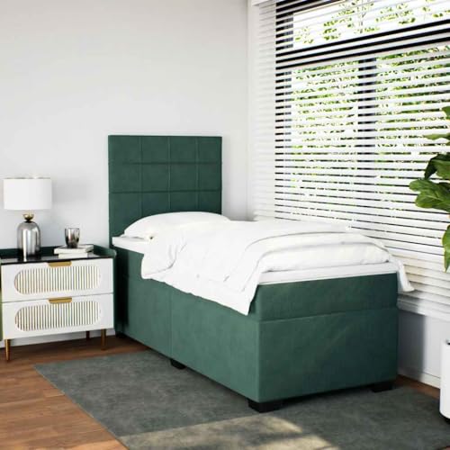 Boxspringbett mit Matratze Dunkelgrün 100x200 cm Samt Daybed Gästebett Familienbett Doppelbett für Gästezimmer Schlafzimmer Herberge Wohnbereich Boxspringbett mit Matratze Dunkelgrün 100x200 cm Samt Daybed Gästebett Familienbett Doppelbett für Gästezimmer Schlafzimmer Herberge Wohnbereich von HEFZGDB
