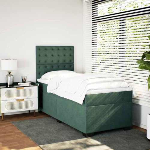 Boxspringbett mit Matratze Dunkelgrün 100x200 cm Samt Daybed Gästebett Familienbett Doppelbett für Gästezimmer Schlafzimmer Herberge Wohnbereich Boxspringbett mit Matratze Dunkelgrün 100x200 cm Samt Daybed Gästebett Familienbett Doppelbett für Gästezimmer Schlafzimmer Herberge Wohnbereich von HEFZGDB
