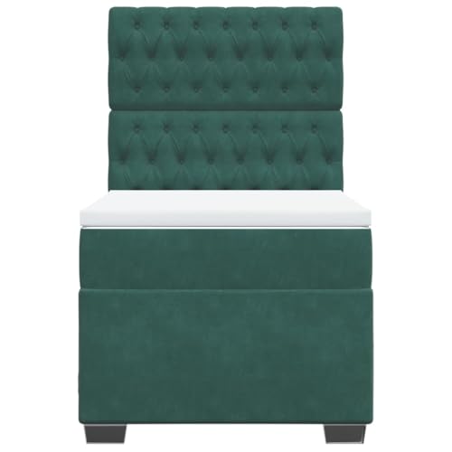 Boxspringbett mit Matratze Dunkelgrün 100x200 cm Samt Jugendbett Gästebett Einzelbetten Doppelbett für Schlafzimmer Gästezimmer Herberge Wohnbereich Boxspringbett mit Matratze Dunkelgrün 100x200 cm Samt Jugendbett Gästebett Einzelbetten Doppelbett für Schlafzimmer Gästezimmer Herberge Wohnbereich von HEFZGDB