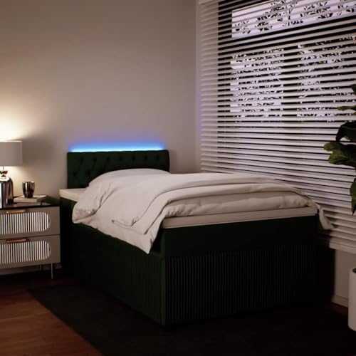 Boxspringbett mit Matratze Dunkelgrün 120x190 cm Samt Single Bed Bed Frame Familienbett Bettrahmen für Gästezimmer Herberge Wohnbereich Schlafzimmer Boxspringbett mit Matratze Dunkelgrün 120x190 cm Samt Single Bed Bed Frame Familienbett Bettrahmen für Gästezimmer Herberge Wohnbereich Schlafzimmer von HEFZGDB