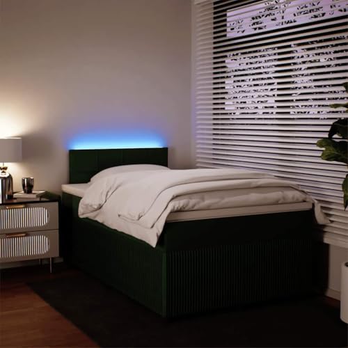 Boxspringbett mit Matratze Dunkelgrün 120x190 cm Samt Single Bed Bed Frame Familienbett Bettrahmen für Gästezimmer Herberge Wohnbereich Schlafzimmer Boxspringbett mit Matratze Dunkelgrün 120x190 cm Samt Single Bed Bed Frame Familienbett Bettrahmen für Gästezimmer Herberge Wohnbereich Schlafzimmer von HEFZGDB