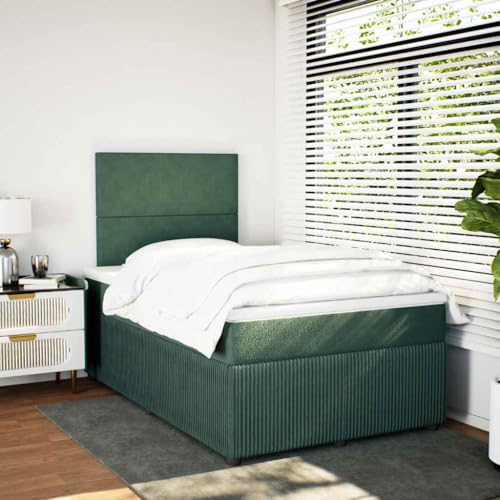 Boxspringbett mit Matratze Dunkelgrün 120x190 cm Samt Single Bed Bed Frame Familienbett Bettrahmen für Herberge Wohnbereich Schlafzimmer Gästezimmer Boxspringbett mit Matratze Dunkelgrün 120x190 cm Samt Single Bed Bed Frame Familienbett Bettrahmen für Herberge Wohnbereich Schlafzimmer Gästezimmer von HEFZGDB