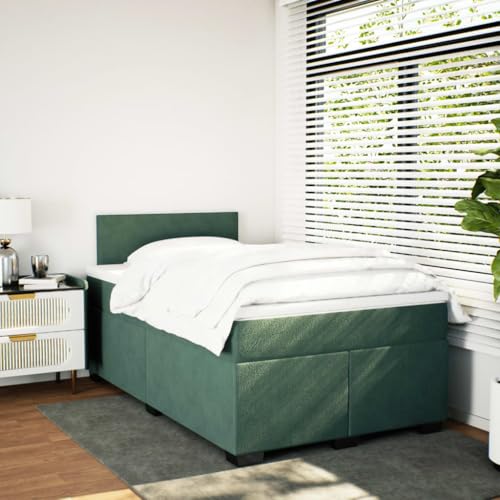 Boxspringbett mit Matratze Dunkelgrün 120x200 cm Samt Ehebett Bed Frame Familienbett Doppelbett für Gästezimmer Wohnbereich Herberge Schlafzimmer Boxspringbett mit Matratze Dunkelgrün 120x200 cm Samt Ehebett Bed Frame Familienbett Doppelbett für Gästezimmer Wohnbereich Herberge Schlafzimmer von HEFZGDB