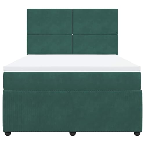 Boxspringbett mit Matratze Dunkelgrün 140x190 cm Samt Daybed Bettgestell Familienbett Einzelbetten für Wohnbereich Schlafzimmer Herberge Gästezimmer Boxspringbett mit Matratze Dunkelgrün 140x190 cm Samt Daybed Bettgestell Familienbett Einzelbetten für Wohnbereich Schlafzimmer Herberge Gästezimmer von HEFZGDB