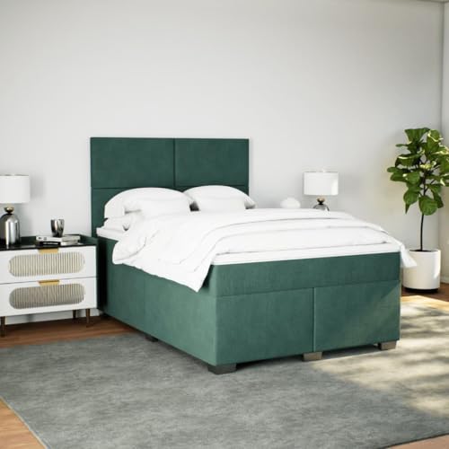 Boxspringbett mit Matratze Dunkelgrün 140x190 cm Samt Daybed Gästebett Familienbett Doppelbett für Gästezimmer Schlafzimmer Herberge Wohnbereich Boxspringbett mit Matratze Dunkelgrün 140x190 cm Samt Daybed Gästebett Familienbett Doppelbett für Gästezimmer Schlafzimmer Herberge Wohnbereich von HEFZGDB