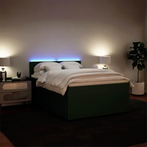 Boxspringbett mit Matratze Dunkelgrün 140x190 cm Samt Single Bed Bed Frame Familienbett Bettrahmen für Gästezimmer Herberge Wohnbereich Schlafzimmer Boxspringbett mit Matratze Dunkelgrün 140x190 cm Samt Single Bed Bed Frame Familienbett Bettrahmen für Gästezimmer Herberge Wohnbereich Schlafzimmer von HEFZGDB