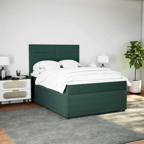 Boxspringbett mit Matratze Dunkelgrün 140x190 cm Samt Single Bed Bed Frame Familienbett Bettrahmen für Herberge Wohnbereich Schlafzimmer Gästezimmer Boxspringbett mit Matratze Dunkelgrün 140x190 cm Samt Single Bed Bed Frame Familienbett Bettrahmen für Herberge Wohnbereich Schlafzimmer Gästezimmer von HEFZGDB