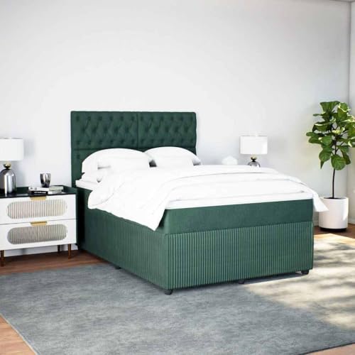 Boxspringbett mit Matratze Dunkelgrün 140x190 cm Samt Single Bed Bed Frame Familienbett Bettrahmen für Herberge Wohnbereich Schlafzimmer Gästezimmer Boxspringbett mit Matratze Dunkelgrün 140x190 cm Samt Single Bed Bed Frame Familienbett Bettrahmen für Herberge Wohnbereich Schlafzimmer Gästezimmer von HEFZGDB