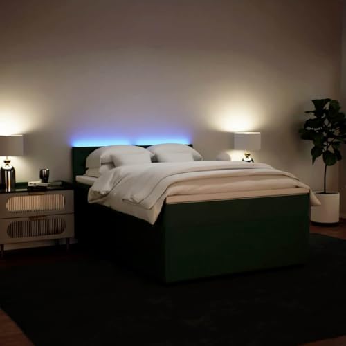 Boxspringbett mit Matratze Dunkelgrün 140x200 cm Samt Single Bed Bed Frame Familienbett Bettrahmen für Gästezimmer Herberge Wohnbereich Schlafzimmer Boxspringbett mit Matratze Dunkelgrün 140x200 cm Samt Single Bed Bed Frame Familienbett Bettrahmen für Gästezimmer Herberge Wohnbereich Schlafzimmer von HEFZGDB