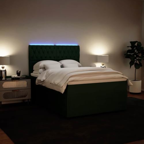 Boxspringbett mit Matratze Dunkelgrün 140x200 cm Samt Single Bed Bed Frame Familienbett Bettrahmen für Herberge Wohnbereich Schlafzimmer Gästezimmer Boxspringbett mit Matratze Dunkelgrün 140x200 cm Samt Single Bed Bed Frame Familienbett Bettrahmen für Herberge Wohnbereich Schlafzimmer Gästezimmer von HEFZGDB
