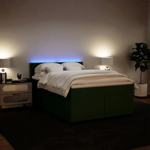 Boxspringbett mit Matratze Dunkelgrün 160x200 cm Samt Ehebett Bed Frame Familienbett Doppelbett für Gästezimmer Wohnbereich Herberge Schlafzimmer Boxspringbett mit Matratze Dunkelgrün 160x200 cm Samt Ehebett Bed Frame Familienbett Doppelbett für Gästezimmer Wohnbereich Herberge Schlafzimmer von HEFZGDB