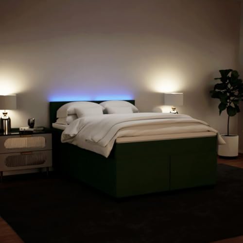 Boxspringbett mit Matratze Dunkelgrün 160x200 cm Samt Ehebett Bed Frame Familienbett Doppelbett für Gästezimmer Wohnbereich Herberge Schlafzimmer Boxspringbett mit Matratze Dunkelgrün 160x200 cm Samt Ehebett Bed Frame Familienbett Doppelbett für Gästezimmer Wohnbereich Herberge Schlafzimmer von HEFZGDB