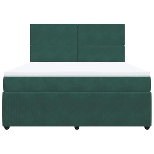 Boxspringbett mit Matratze Dunkelgrün 180x200 cm Samt Daybed Bettgestell Familienbett Einzelbetten für Wohnbereich Schlafzimmer Herberge Gästezimmer Boxspringbett mit Matratze Dunkelgrün 180x200 cm Samt Daybed Bettgestell Familienbett Einzelbetten für Wohnbereich Schlafzimmer Herberge Gästezimmer von HEFZGDB