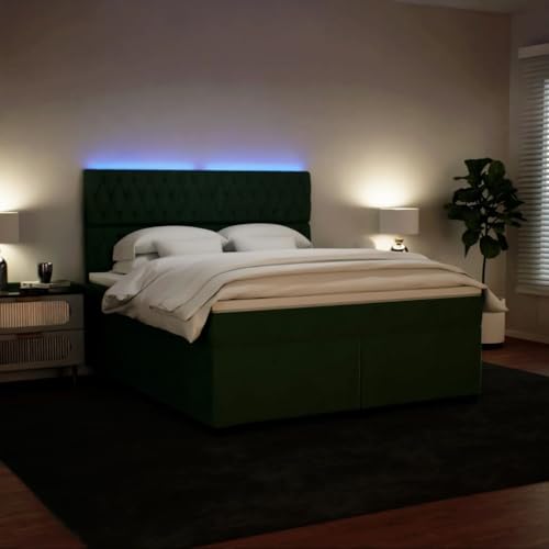 Boxspringbett mit Matratze Dunkelgrün 180x200 cm Samt Daybed Gästebett Familienbett Doppelbett für Gästezimmer Schlafzimmer Herberge Wohnbereich Boxspringbett mit Matratze Dunkelgrün 180x200 cm Samt Daybed Gästebett Familienbett Doppelbett für Gästezimmer Schlafzimmer Herberge Wohnbereich von HEFZGDB