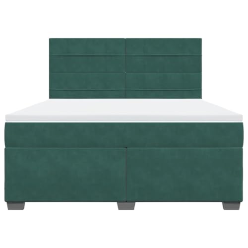 Boxspringbett mit Matratze Dunkelgrün 180x200 cm Samt Jugendbett Gästebett Einzelbetten Doppelbett für Schlafzimmer Gästezimmer Herberge Wohnbereich Boxspringbett mit Matratze Dunkelgrün 180x200 cm Samt Jugendbett Gästebett Einzelbetten Doppelbett für Schlafzimmer Gästezimmer Herberge Wohnbereich von HEFZGDB