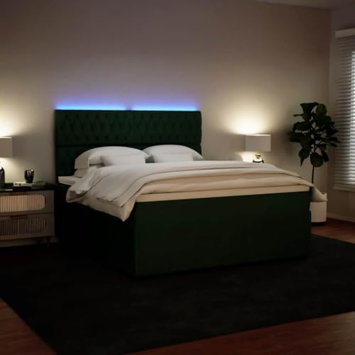 Boxspringbett mit Matratze Dunkelgrün 180x200 cm Samt Single Bed Bed Frame Familienbett Bettrahmen für Herberge Wohnbereich Schlafzimmer Gästezimmer Boxspringbett mit Matratze Dunkelgrün 180x200 cm Samt Single Bed Bed Frame Familienbett Bettrahmen für Herberge Wohnbereich Schlafzimmer Gästezimmer von HEFZGDB