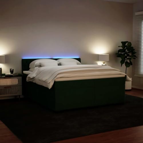 Boxspringbett mit Matratze Dunkelgrün 200x200 cm Samt Ehebett Bed Frame Familienbett Doppelbett für Gästezimmer Wohnbereich Herberge Schlafzimmer Boxspringbett mit Matratze Dunkelgrün 200x200 cm Samt Ehebett Bed Frame Familienbett Doppelbett für Gästezimmer Wohnbereich Herberge Schlafzimmer von HEFZGDB