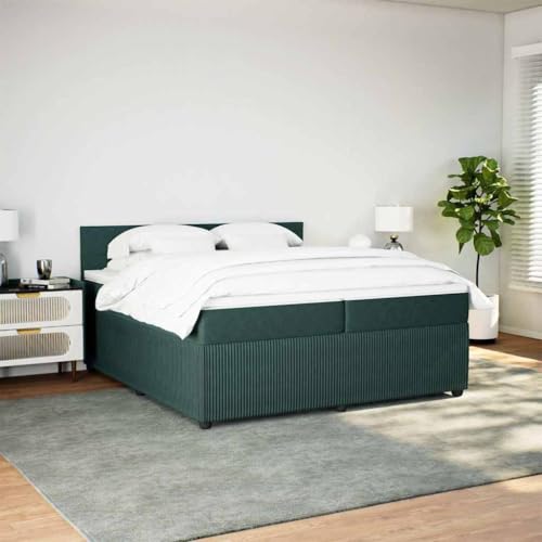 Boxspringbett mit Matratze Dunkelgrün 200x200 cm Samt Single Bed Bed Frame Familienbett Bettrahmen für Gästezimmer Herberge Wohnbereich Schlafzimmer Boxspringbett mit Matratze Dunkelgrün 200x200 cm Samt Single Bed Bed Frame Familienbett Bettrahmen für Gästezimmer Herberge Wohnbereich Schlafzimmer von HEFZGDB