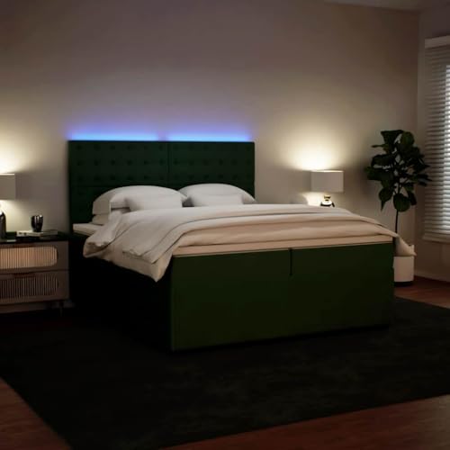 Boxspringbett mit Matratze Dunkelgrün 200x200 cm Samt Single Bed Bed Frame Familienbett Bettrahmen für Herberge Wohnbereich Schlafzimmer Gästezimmer Boxspringbett mit Matratze Dunkelgrün 200x200 cm Samt Single Bed Bed Frame Familienbett Bettrahmen für Herberge Wohnbereich Schlafzimmer Gästezimmer von HEFZGDB