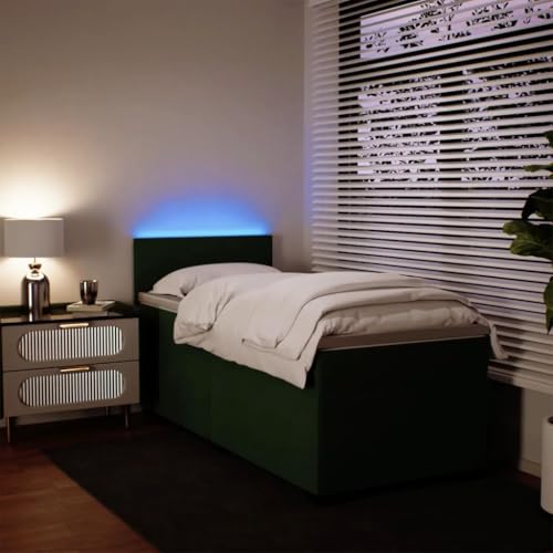 Boxspringbett mit Matratze Dunkelgrün 90x190 cm Samt Ehebett Bed Frame Familienbett Doppelbett für Gästezimmer Wohnbereich Herberge Schlafzimmer Boxspringbett mit Matratze Dunkelgrün 90x190 cm Samt Ehebett Bed Frame Familienbett Doppelbett für Gästezimmer Wohnbereich Herberge Schlafzimmer von HEFZGDB