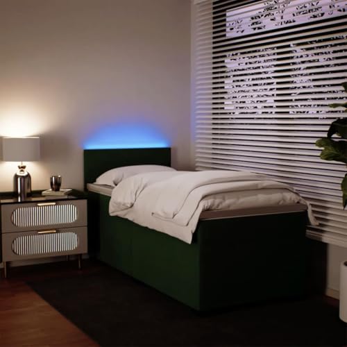 Boxspringbett mit Matratze Dunkelgrün 90x200 cm Samt Ehebett Bed Frame Familienbett Doppelbett für Gästezimmer Wohnbereich Herberge Schlafzimmer Boxspringbett mit Matratze Dunkelgrün 90x200 cm Samt Ehebett Bed Frame Familienbett Doppelbett für Gästezimmer Wohnbereich Herberge Schlafzimmer von HEFZGDB