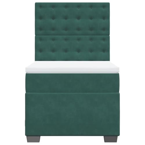 Boxspringbett mit Matratze Dunkelgrün 90x200 cm Samt Jugendbett Gästebett Einzelbetten Doppelbett für Schlafzimmer Gästezimmer Herberge Wohnbereich Boxspringbett mit Matratze Dunkelgrün 90x200 cm Samt Jugendbett Gästebett Einzelbetten Doppelbett für Schlafzimmer Gästezimmer Herberge Wohnbereich von HEFZGDB