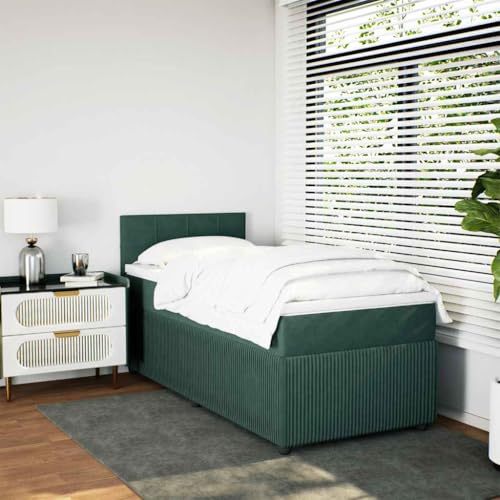 Boxspringbett mit Matratze Dunkelgrün 90x200 cm Samt Single Bed Bed Frame Familienbett Bettrahmen für Gästezimmer Herberge Wohnbereich Schlafzimmer Boxspringbett mit Matratze Dunkelgrün 90x200 cm Samt Single Bed Bed Frame Familienbett Bettrahmen für Gästezimmer Herberge Wohnbereich Schlafzimmer von HEFZGDB