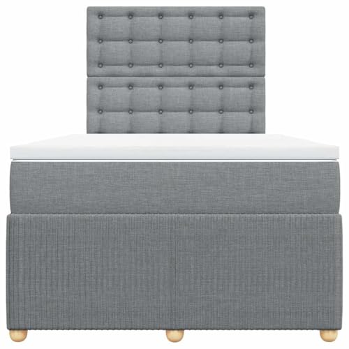 Boxspringbett mit Matratze Hellgrau 120x190 cm Stoff Single Bed Bettgestell Einzelbetten Bettrahmen für Herberge Wohnbereich Gästezimmer Schlafzimmer Boxspringbett mit Matratze Hellgrau 120x190 cm Stoff Single Bed Bettgestell Einzelbetten Bettrahmen für Herberge Wohnbereich Gästezimmer Schlafzimmer von HEFZGDB