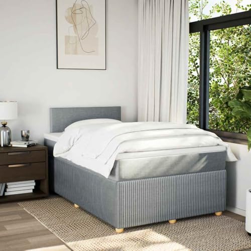 Boxspringbett mit Matratze Hellgrau 120x200 cm Stoff Daybed Bettgestell Bed Frame Doppelbett für Wohnbereich Schlafzimmer Gästezimmer Herberge Boxspringbett mit Matratze Hellgrau 120x200 cm Stoff Daybed Bettgestell Bed Frame Doppelbett für Wohnbereich Schlafzimmer Gästezimmer Herberge von HEFZGDB