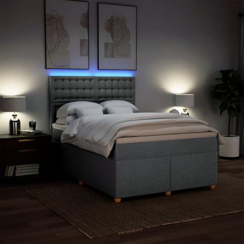 Boxspringbett mit Matratze Hellgrau 140x190 cm Stoff Bette Gästebett Bed Frame Einzelbetten für Schlafzimmer Herberge Gästezimmer Wohnbereich Boxspringbett mit Matratze Hellgrau 140x190 cm Stoff Bette Gästebett Bed Frame Einzelbetten für Schlafzimmer Herberge Gästezimmer Wohnbereich von HEFZGDB