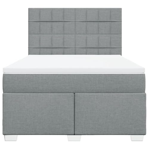 Boxspringbett mit Matratze Hellgrau 140x190 cm Stoff Single Bed Bettgestell Familienbett Einzelbett für Gästezimmer Schlafzimmer Wohnbereich Herberge Boxspringbett mit Matratze Hellgrau 140x190 cm Stoff Single Bed Bettgestell Familienbett Einzelbett für Gästezimmer Schlafzimmer Wohnbereich Herberge von HEFZGDB