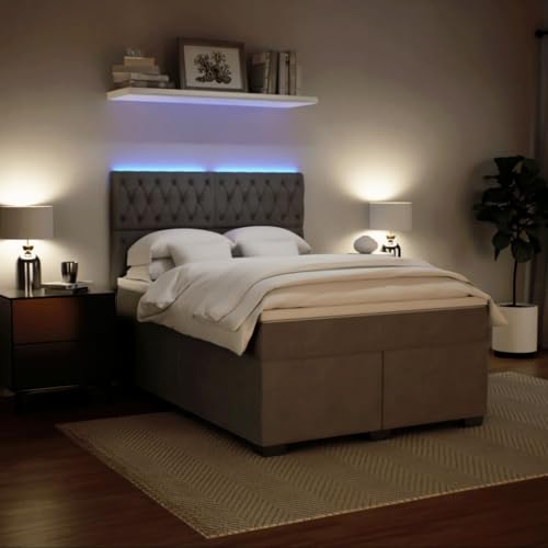 Boxspringbett mit Matratze Hellgrau 140x200 cm Samt Daybed Gästebett Familienbett Doppelbett für Gästezimmer Schlafzimmer Herberge Wohnbereich Boxspringbett mit Matratze Hellgrau 140x200 cm Samt Daybed Gästebett Familienbett Doppelbett für Gästezimmer Schlafzimmer Herberge Wohnbereich von HEFZGDB