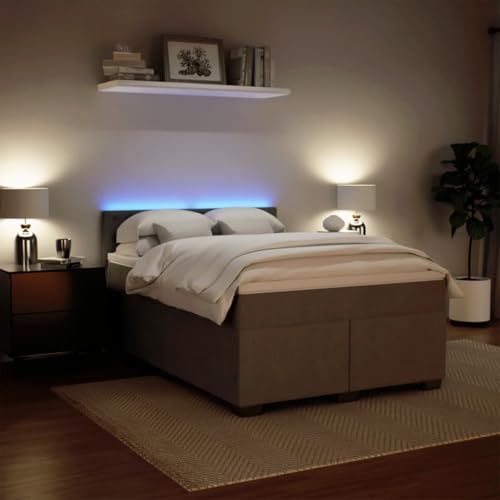 Boxspringbett mit Matratze Hellgrau 140x200 cm Samt Ehebett Bed Frame Familienbett Doppelbett für Gästezimmer Wohnbereich Herberge Schlafzimmer Boxspringbett mit Matratze Hellgrau 140x200 cm Samt Ehebett Bed Frame Familienbett Doppelbett für Gästezimmer Wohnbereich Herberge Schlafzimmer von HEFZGDB