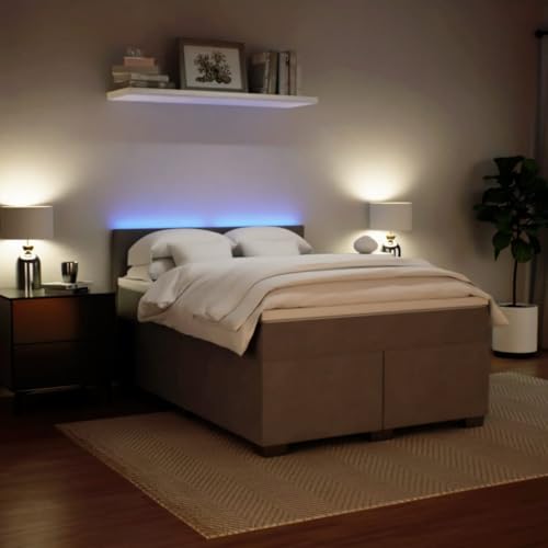 Boxspringbett mit Matratze Hellgrau 140x200 cm Samt Ehebett Bed Frame Familienbett Doppelbett für Gästezimmer Wohnbereich Herberge Schlafzimmer Boxspringbett mit Matratze Hellgrau 140x200 cm Samt Ehebett Bed Frame Familienbett Doppelbett für Gästezimmer Wohnbereich Herberge Schlafzimmer von HEFZGDB