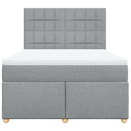 Boxspringbett mit Matratze Hellgrau 140x200 cm Stoff Double Bed Gästebett Bed Frame Doppelbett für Herberge Schlafzimmer Wohnbereich Gästezimmer Boxspringbett mit Matratze Hellgrau 140x200 cm Stoff Double Bed Gästebett Bed Frame Doppelbett für Herberge Schlafzimmer Wohnbereich Gästezimmer von HEFZGDB