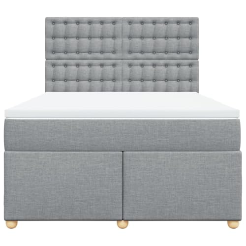 Boxspringbett mit Matratze Hellgrau 140x200 cm Stoff Double Bed Gästebett Bed Frame Doppelbett für Herberge Schlafzimmer Wohnbereich Gästezimmer Boxspringbett mit Matratze Hellgrau 140x200 cm Stoff Double Bed Gästebett Bed Frame Doppelbett für Herberge Schlafzimmer Wohnbereich Gästezimmer von HEFZGDB