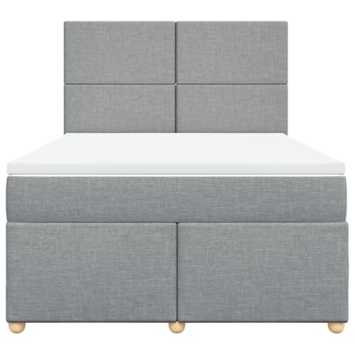 Boxspringbett mit Matratze Hellgrau 140x200 cm Stoff Double Bed Gästebett Bed Frame Doppelbett für Herberge Schlafzimmer Wohnbereich Gästezimmer Boxspringbett mit Matratze Hellgrau 140x200 cm Stoff Double Bed Gästebett Bed Frame Doppelbett für Herberge Schlafzimmer Wohnbereich Gästezimmer von HEFZGDB