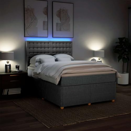 Boxspringbett mit Matratze Hellgrau 140x200 cm Stoff Ehebett Bettgestell Familienbett Bettrahmen für Gästezimmer Schlafzimmer Wohnbereich Herberge Boxspringbett mit Matratze Hellgrau 140x200 cm Stoff Ehebett Bettgestell Familienbett Bettrahmen für Gästezimmer Schlafzimmer Wohnbereich Herberge von HEFZGDB