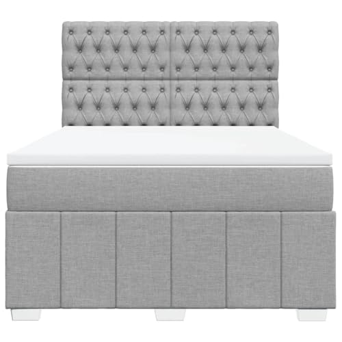 Boxspringbett mit Matratze Hellgrau 140x200 cm Stoff Jugendbett Bettgestell Bed Frame Bettrahmen für Schlafzimmer Herberge Wohnbereich Gästezimmer Boxspringbett mit Matratze Hellgrau 140x200 cm Stoff Jugendbett Bettgestell Bed Frame Bettrahmen für Schlafzimmer Herberge Wohnbereich Gästezimmer von HEFZGDB