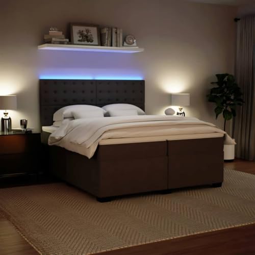 Boxspringbett mit Matratze Hellgrau 200x200 cm Samt Daybed Gästebett Familienbett Doppelbett für Gästezimmer Schlafzimmer Herberge Wohnbereich von HEFZGDB