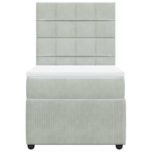 Boxspringbett mit Matratze Hellgrau 90x190 cm Samt Daybed Bettgestell Familienbett Einzelbetten für Wohnbereich Schlafzimmer Herberge Gästezimmer Boxspringbett mit Matratze Hellgrau 90x190 cm Samt Daybed Bettgestell Familienbett Einzelbetten für Wohnbereich Schlafzimmer Herberge Gästezimmer von HEFZGDB