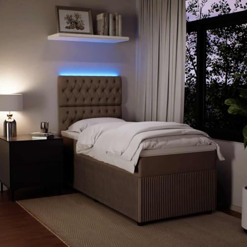 Boxspringbett mit Matratze Hellgrau 90x190 cm Samt Single Bed Bed Frame Familienbett Bettrahmen für Herberge Wohnbereich Schlafzimmer Gästezimmer Boxspringbett mit Matratze Hellgrau 90x190 cm Samt Single Bed Bed Frame Familienbett Bettrahmen für Herberge Wohnbereich Schlafzimmer Gästezimmer von HEFZGDB