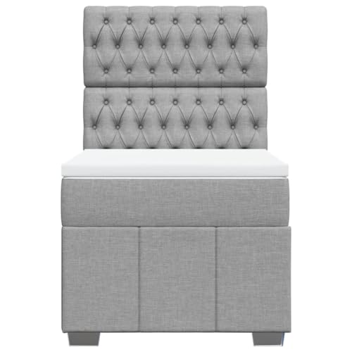Boxspringbett mit Matratze Hellgrau 90x190 cm Stoff Jugendbett Bettgestell Bed Frame Bettrahmen für Schlafzimmer Herberge Wohnbereich Gästezimmer Boxspringbett mit Matratze Hellgrau 90x190 cm Stoff Jugendbett Bettgestell Bed Frame Bettrahmen für Schlafzimmer Herberge Wohnbereich Gästezimmer von HEFZGDB
